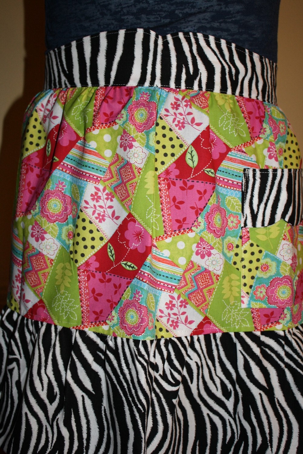Sassy Patchwork Zebra Apron