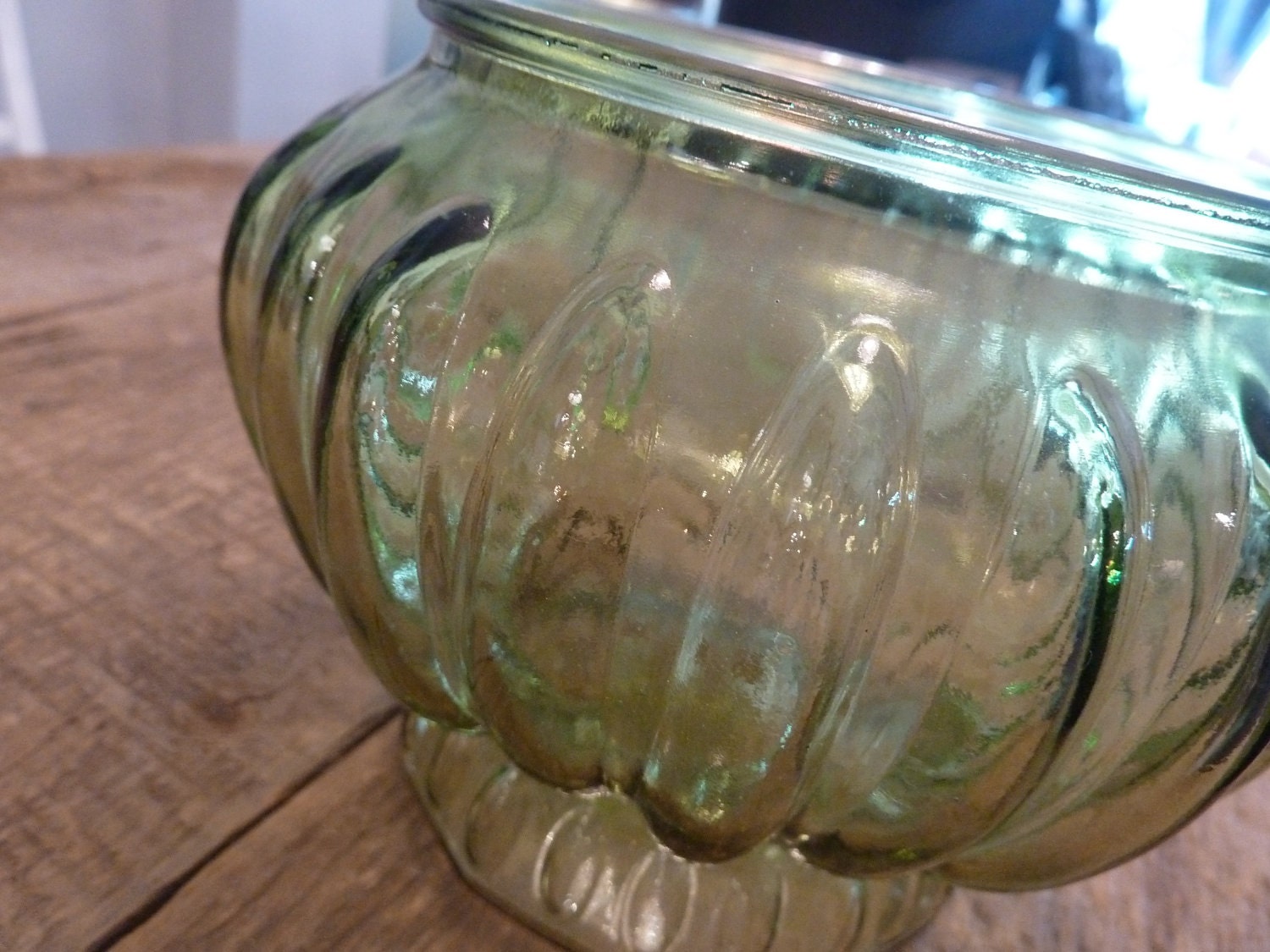 Vintage Green Glass Bowl