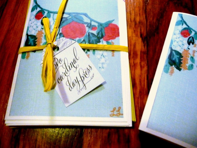 Floral Art Cards with matching envelopes, blank inside