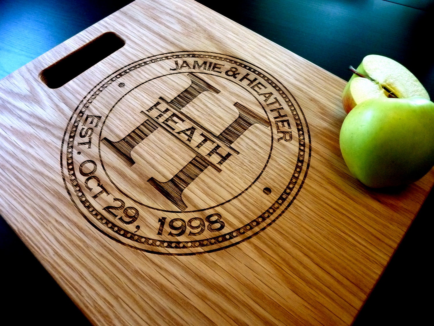 Personalized Cutting Board, Custom Engraved - White Oak 12" x 15" - Personalized Wedding Gift, Anniversary Gift