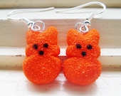 orange bunny peep earrings