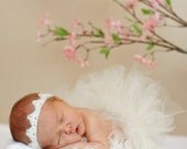 Newborn delicate ivory crocheted lace crown photo prop FREE SHIPPING