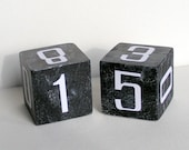 Black Perpetual Calendar Block Set with white numbers - ChristineandCodesign