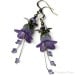 Wild Purple Floral Fantasy Crystal Earrings