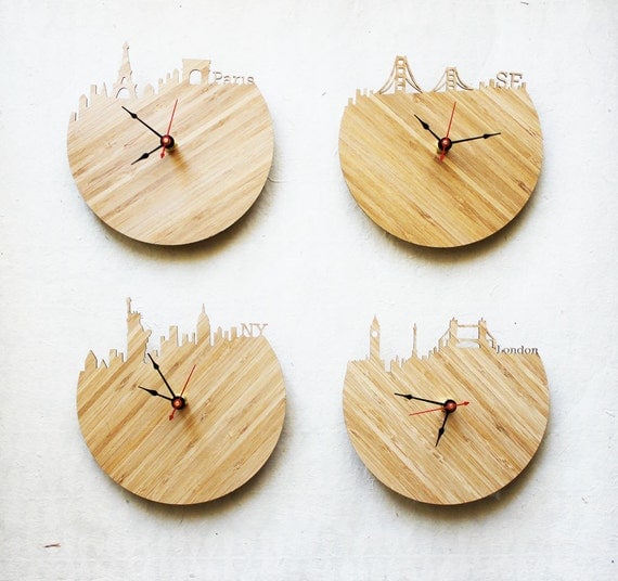 Modern Wall Clock SALE Set- Paris, SF, NY, London