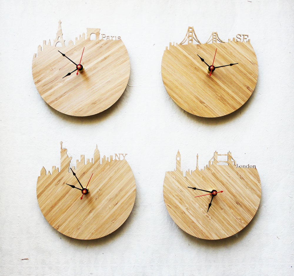 Modern Wall Clock SALE Set- Paris, SF, NY, London