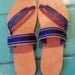 Greek Leather Sandals - Handmade - Royal Blue
