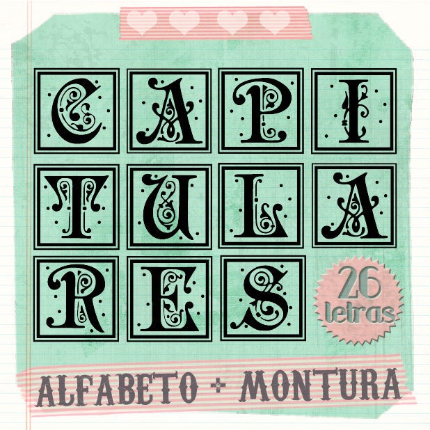 Capitular stamps pack alphabet  unmounted. 1 Mount included