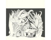 Vintage Art Print, St. George And The Caterpillar, Fabled Arts, Illustrated By Norman Kirk II, USA, 1975