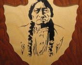 Sitting Bull Arrowhead - Wooden Plaque - Home Decor