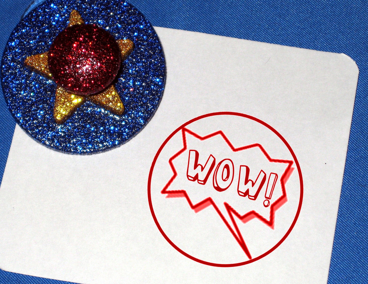 Super Work, Teachers Gift, Reward Stamp to Motivate Children, Super Hero and Stars Name Rubber