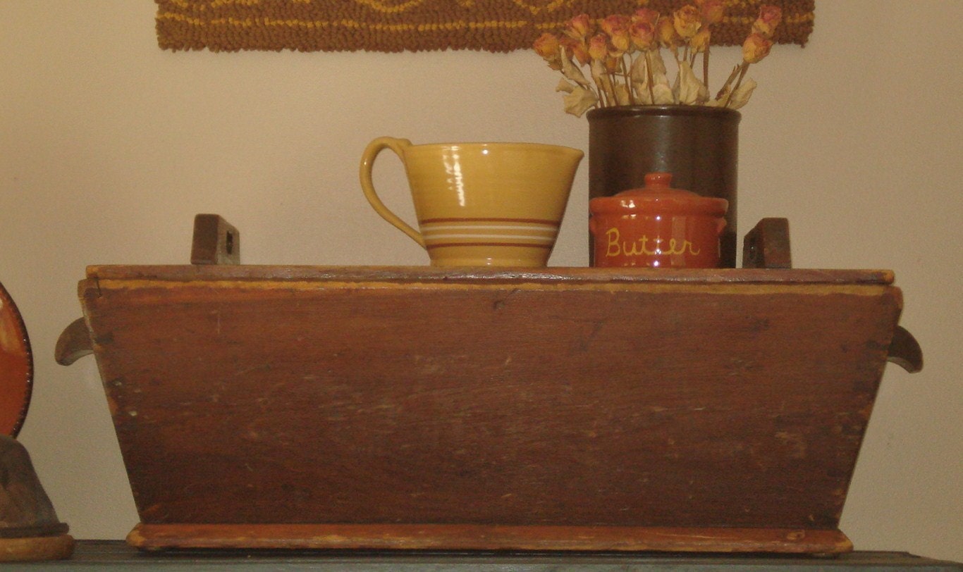 Antique Dough Box With Original Lid - Square Head Nails - Tongue And Groove Corners - Primitive Farmhouse