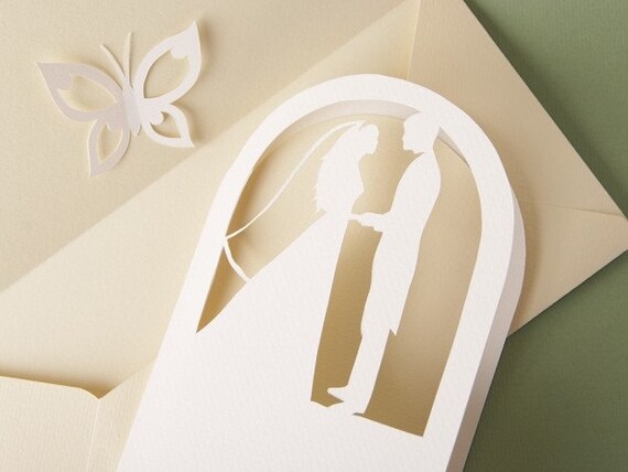 Wedding Invitations Set with a Secret (Butterfly), Scrapbook, Papercut by Mama Tita Il_570xn
