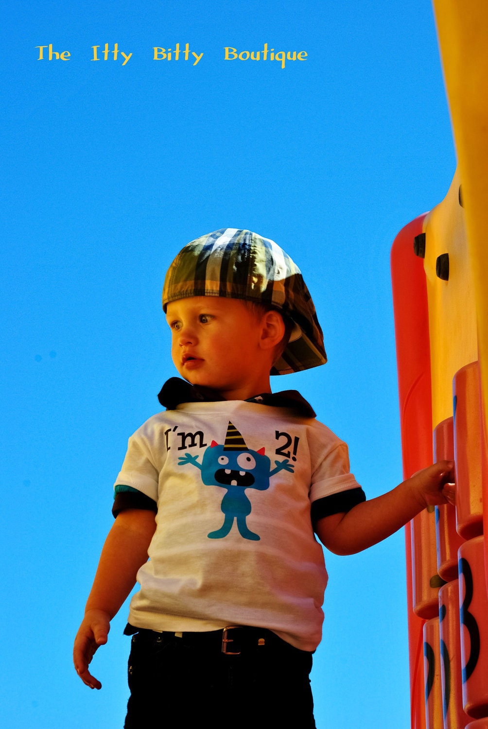 Blue Birthday Monster Baby Onesie - Toddler Tee also available - Can Be Personalized With Any Age