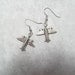 Solid Pewter Airplane Earrings - Free Shipping