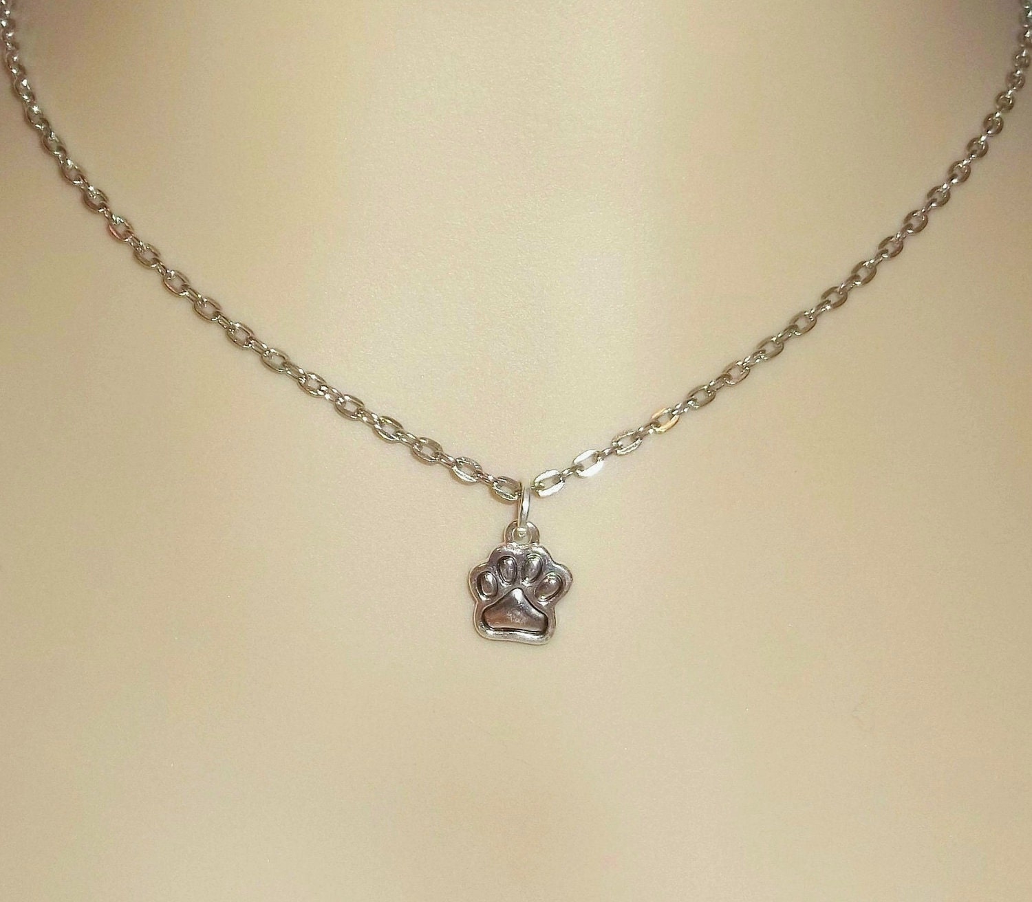 Silver Paw Chain Necklace - Free Shipping