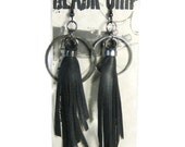 Tassle Hoop Earrings: Bike Tube Vegan Leather Rubber