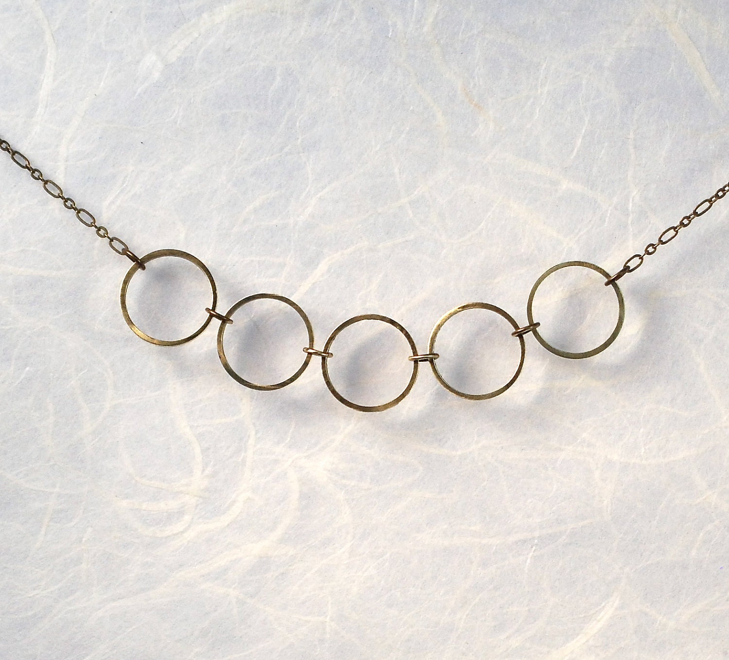 Five Gold Rings Modern Design Christmas Necklace