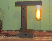 Found Metal Artifact Lamp With Vintage Style Bulb Number 12