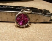 Huge Pink Sapphire Silver Pendant .