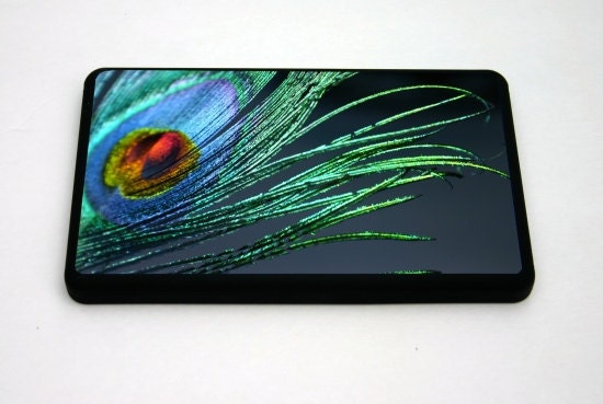 SALE -  Kindle Fire Case, Peacock Feather, Dark, Feather, Blue, Green, Turquoise, Neon