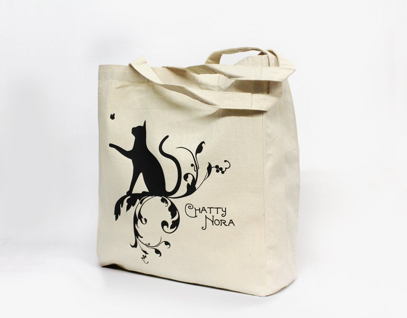 Art Nouveau inspired Chatty Nora tote bag