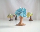 Tiny Little Trees- Blue Ceramic Miniature