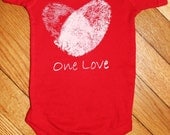 One Love Heart Fingerprint Onesie