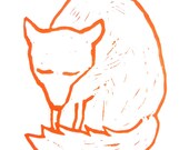 Fox - original linocut