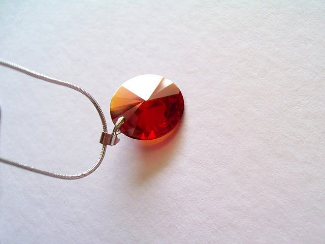 Autumn Amber Glass Pendant Necklace