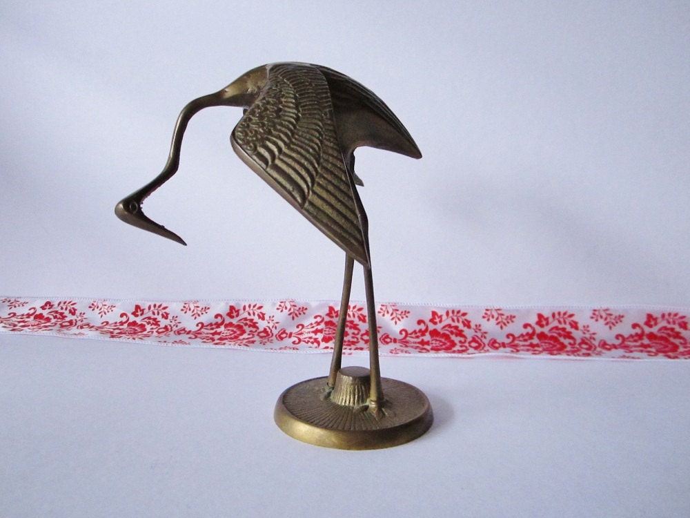 Vintage Bowing Brass Crane
