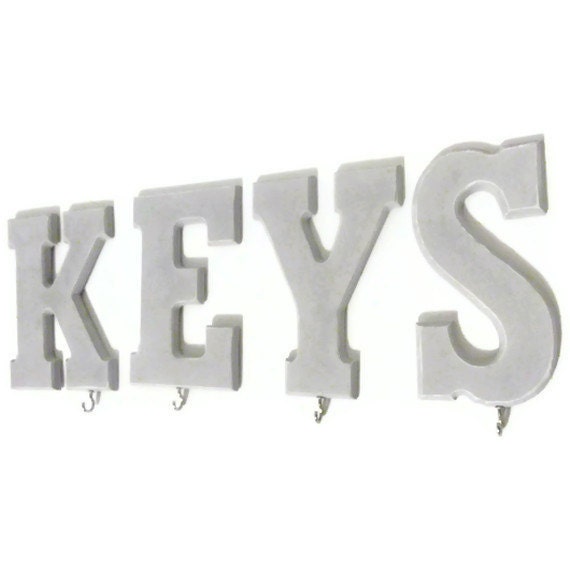 Key Rack - Wood Key Letters with Hooks