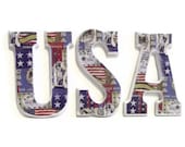 Patriotic Decor USA Wall letters