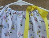 Pillowcase Dress yellow, Blue, Pink, Brown, White, Floral Baby Tunic 0, 3, 6, 9, 12, 18, 24 months size Upclycled