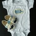 A WHALE of a TALE-Blue, Cream and Navy Baby Boy Booties