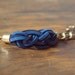 Sailor's Knot Bracelet - Navy and cobalt-colored suede and raw brass chain