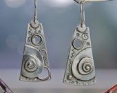 Cosmic Scroll drop Earrings - sterling silver
