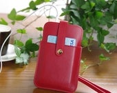 craftSOO - Hand made Pocket Sleeve Leather Case, Iphone Case,3GS,Iphone 4,4S, iPod Touch-Red