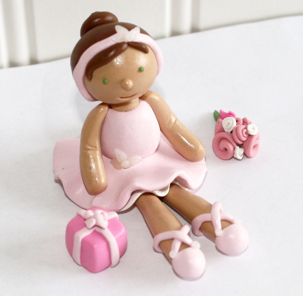Custom / Personalized - Clay Ballerina Birthday Party Cake Topper