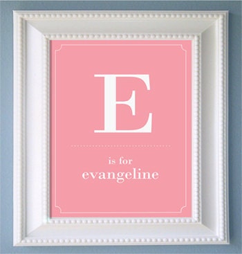 Nursery or Children's Room Personalized Print with your child's Initial