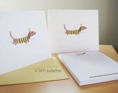 Dachshund Dressed As Bumble Bee - Personalized Notepad Set (8 cards, 1 notepad)