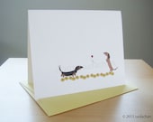 Dachshund Folded Note Cards With Flowers (Set of 10)