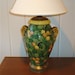 Ceramic Pottery Majolica Lamp, vintage Italian handpainted Lemons or Oranges