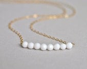 White Czech Bead Gold Filled Summer Horizon Necklace