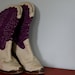 Purple suede and cream leather cowboy boots RESERVED FOR KRISTY