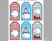 Trains, Dots & Stripes Gift Tags - PDF Printable File