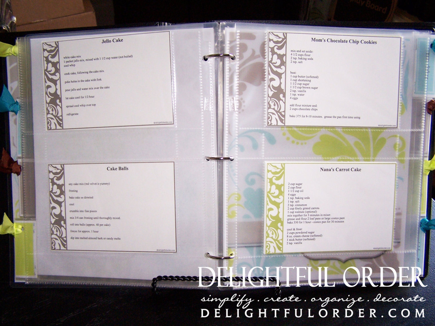 Recipe Binder Organizer- (12 pages) PDF Printable Files