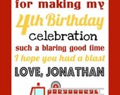 Firefighter Thank you Card - You print