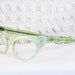 Vintage 1950s Cat Eye Glasses 50s Womens Eyeglasses Frames Mint Green Rhinestone Mermaid Carved 46/22 Optical Frame