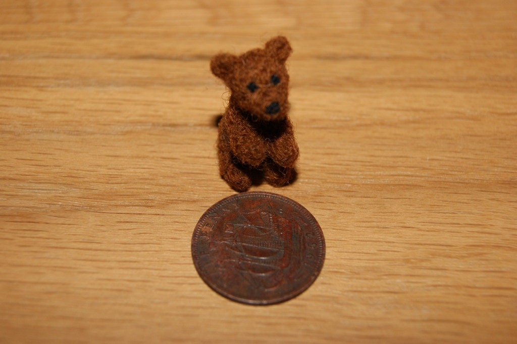 Reserved for Barbara: Miniature teddy bear, felted mini bear, teddy,